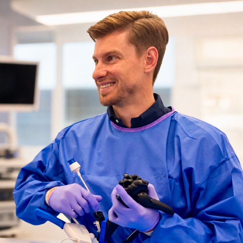 Dr. Julien Sitte au bloc d'endoscopie